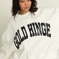 Gold Hinge Arch Crewneck Ivory