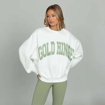 Gold Hinge Arch Crewneck Light Green