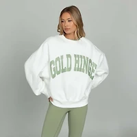 Gold Hinge Arch Crewneck Light Green