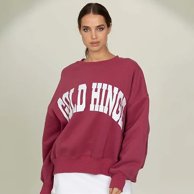 Gold Hinge Arch Crewneck Pale Mulberry