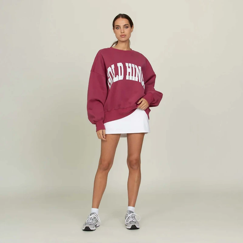 Gold Hinge Arch Crewneck Pale Mulberry