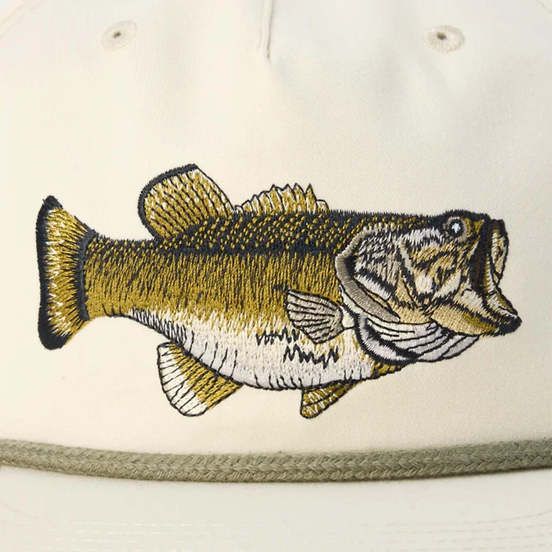 Bass Snapback Hat in Ivory