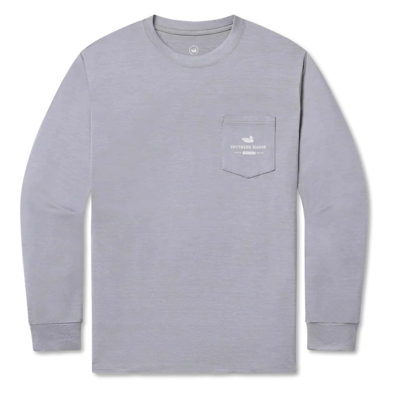 FieldTec™ Heathered Marlin Time Long Sleeve T-Shirt Light Grey