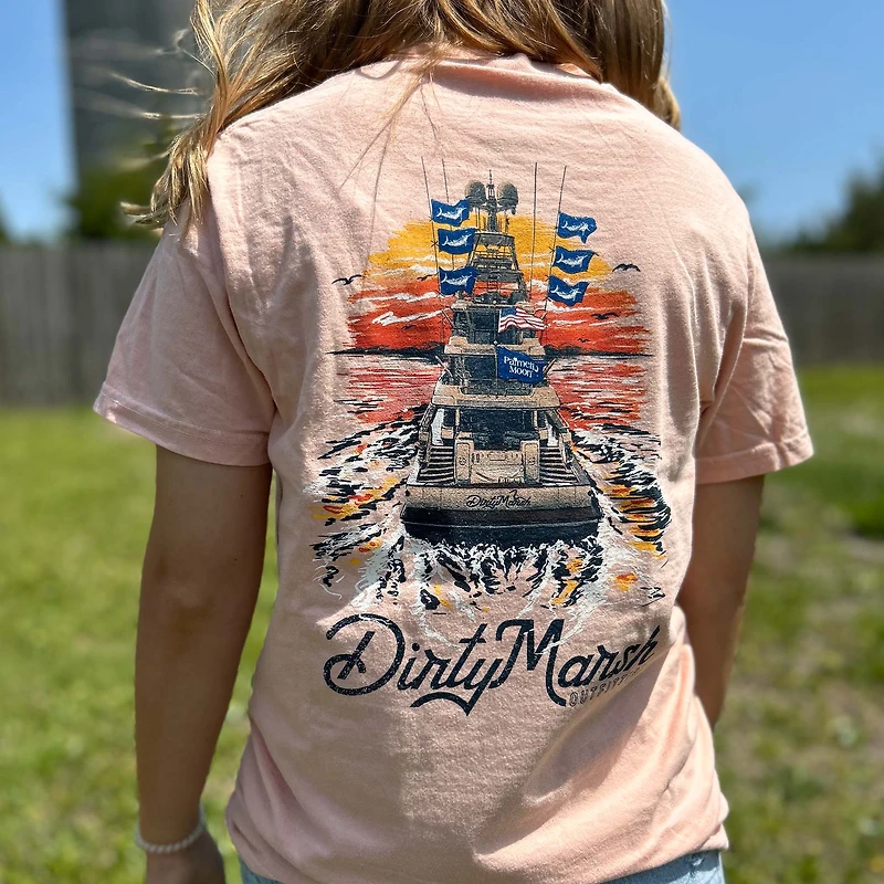 Custom Sunset Sportfisher Yacht Short Sleeve T-Shirt