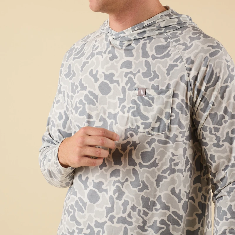 Heather Blend Hooded T-Shirt White Localflage