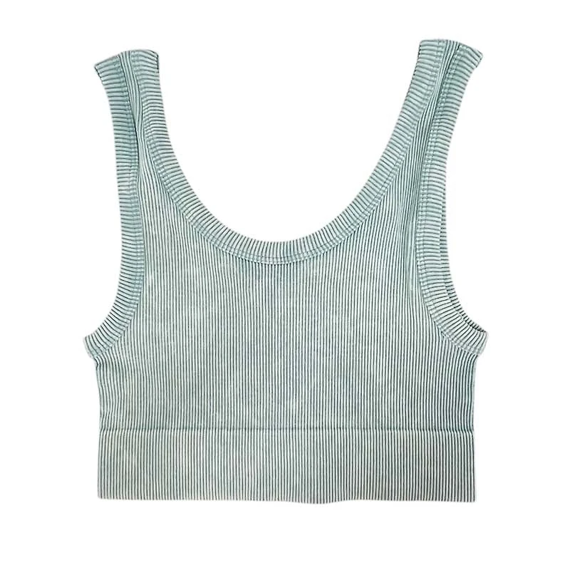 Scoop Neck Padded Cropped Tank