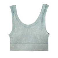 Scoop Neck Padded Cropped Tank