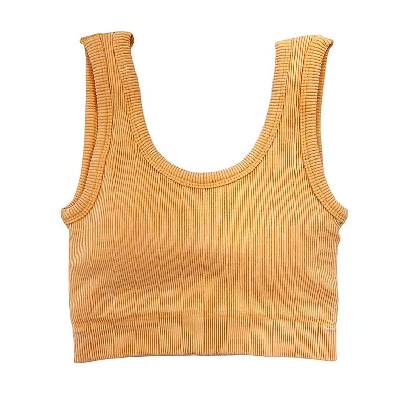 Scoop Neck Padded Cropped Tank