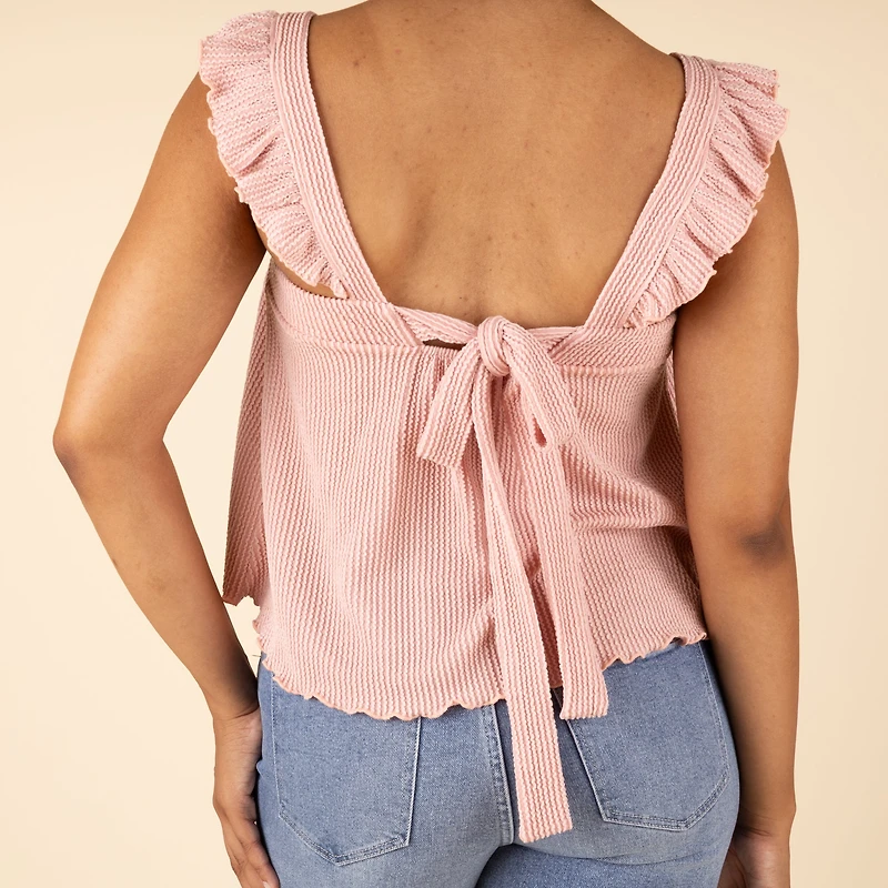 Sleeveless Tie Back Women's Babydoll Top