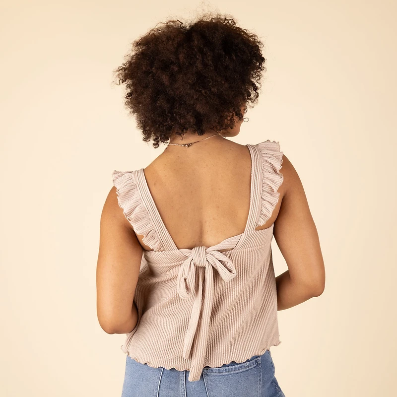 Sleeveless Tie Back Women's Babydoll Top