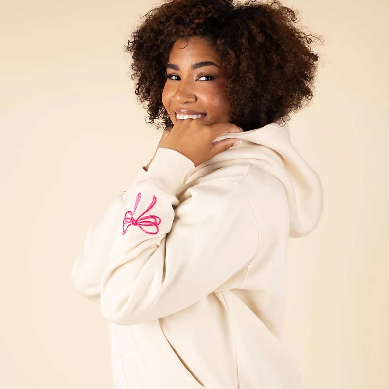 Embroidered Bow Hoodie