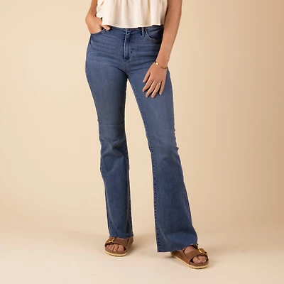Hi-Rise Scissor Flare Jeans Medium Wash