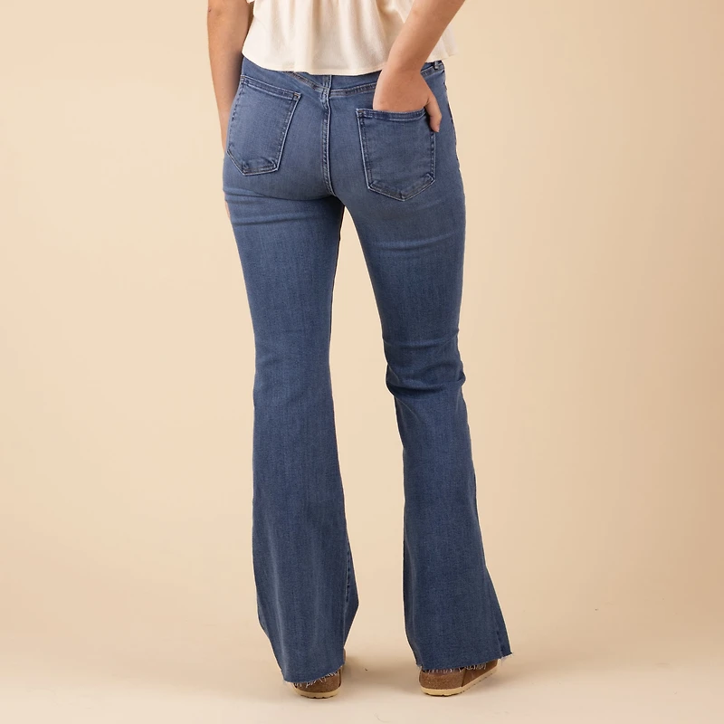Hi-Rise Scissor Flare Jeans Medium Wash