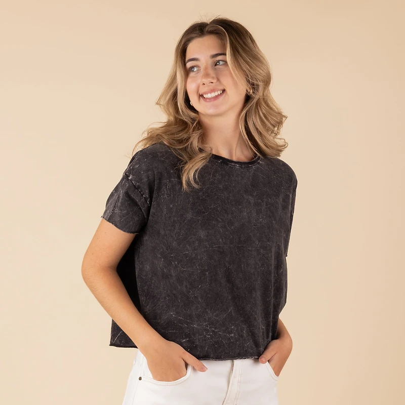 Oversized Crop Short Sleeve Top
