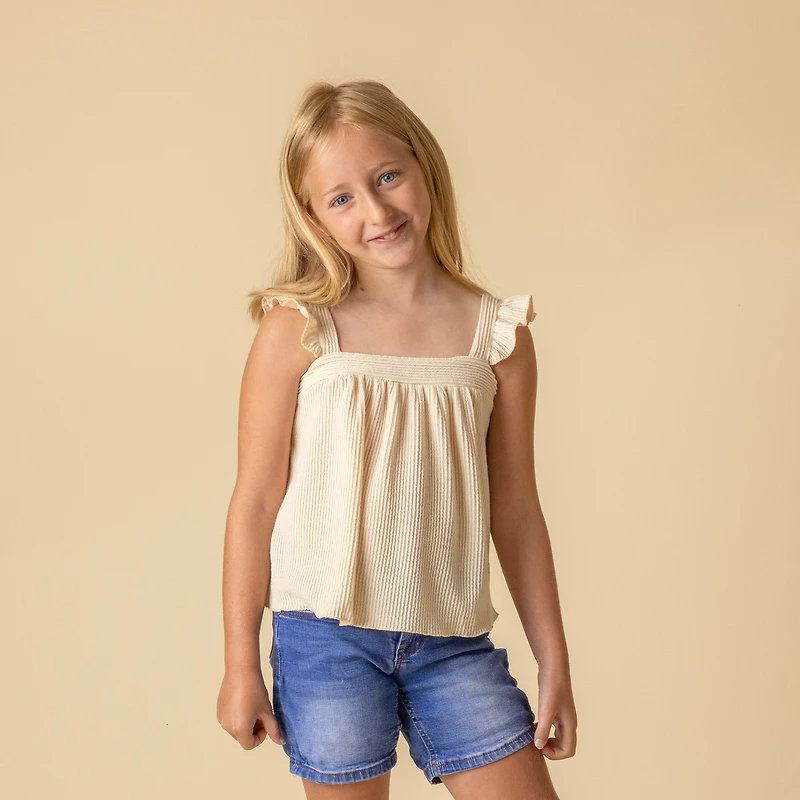 Youth Sleeveless Tie Back Babydoll Top