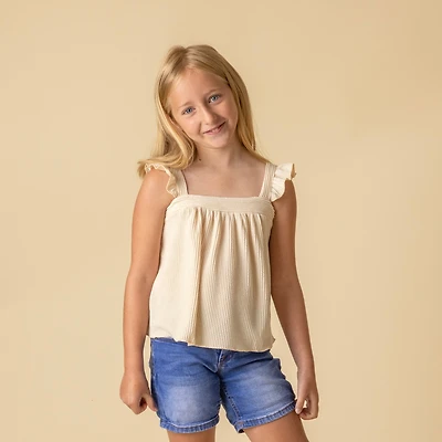 Youth Sleeveless Tie Back Babydoll Top