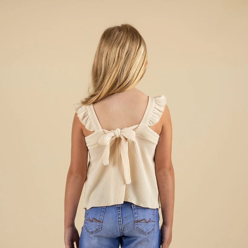 Youth Sleeveless Tie Back Babydoll Top