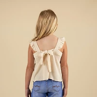 Youth Sleeveless Tie Back Babydoll Top