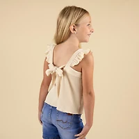 Youth Sleeveless Tie Back Babydoll Top