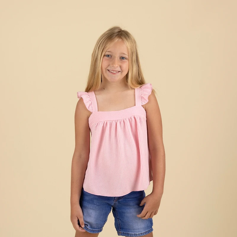 Youth Sleeveless Tie Back Babydoll Top