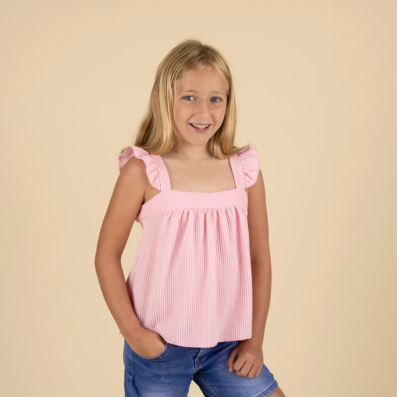 Youth Sleeveless Tie Back Babydoll Top