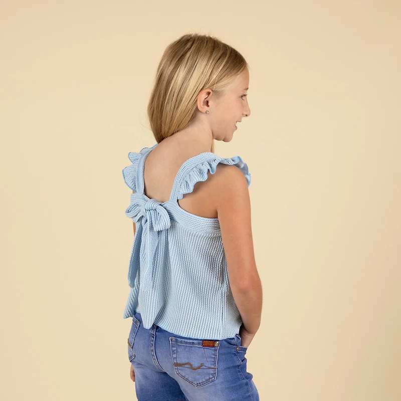 Youth Sleeveless Tie Back Babydoll Top