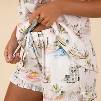 Charleston Love Print Pajama Set