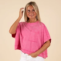 Boxy Pocket Short Sleeve Crop Top