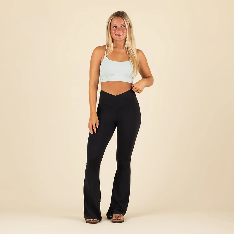 Black High Waisted Flare Leggings