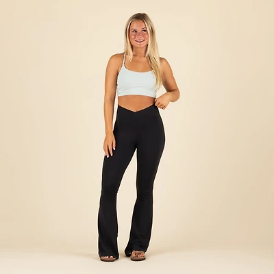 Black High Waisted Flare Leggings
