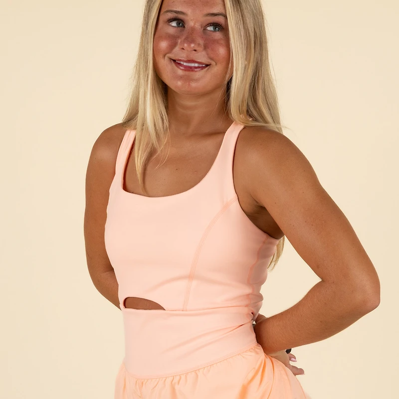 FP Movement Righteous Runsie Romper Pastel Peach