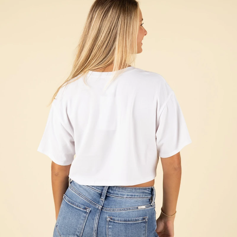 UK Boxy Crop Tee White