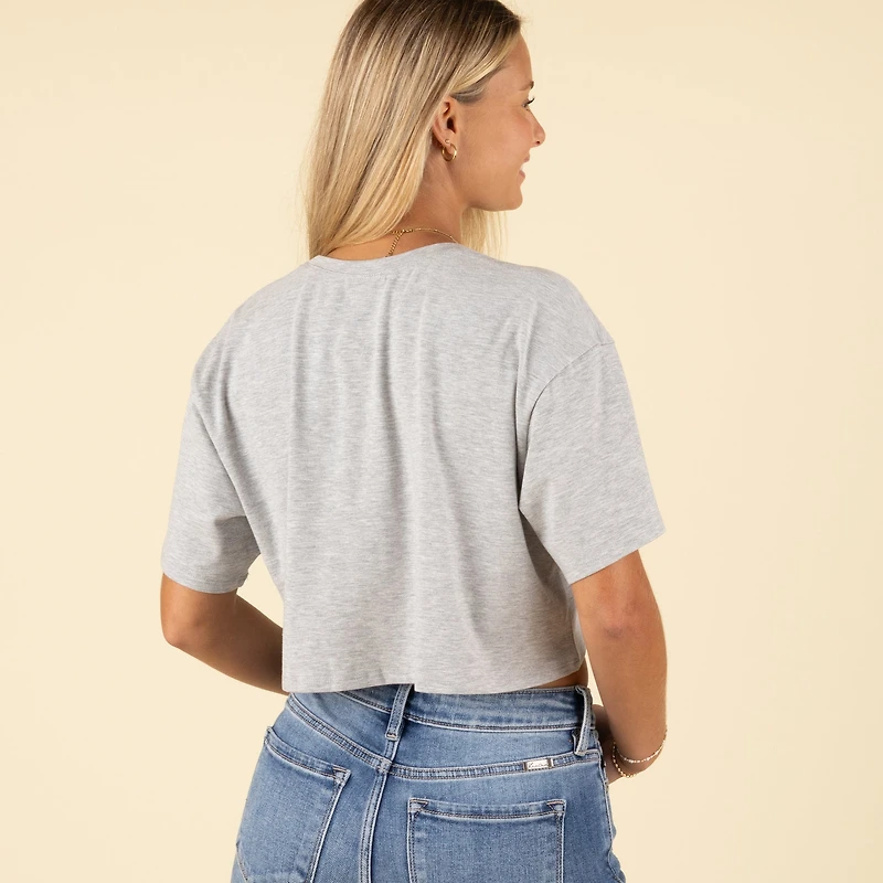 UNC Boxy Crop Tee Grey