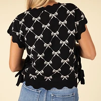 Bow Tie Sleeveless Sweater