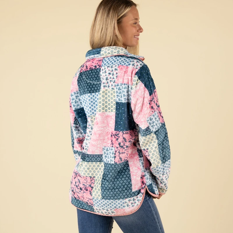 Quilt Pattern Quarter Zip Pullover