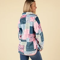 Quilt Pattern Quarter Zip Pullover