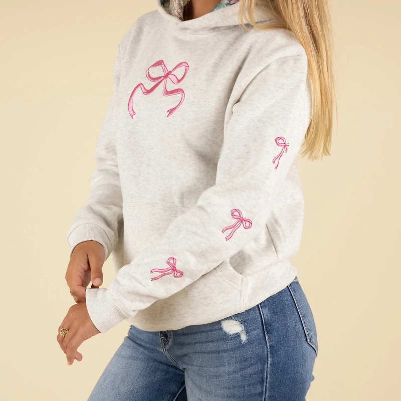 Embroidered Bow Hoodie