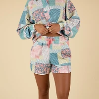 Quilt Patch Luxe Lounge Shorts