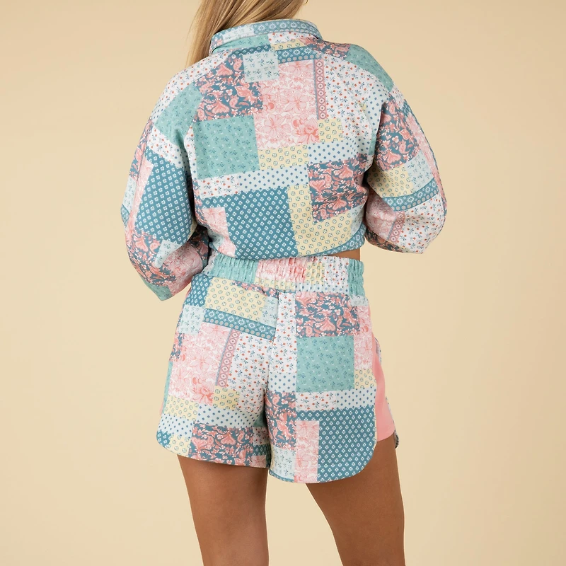 Quilt Patch Luxe Lounge Shorts