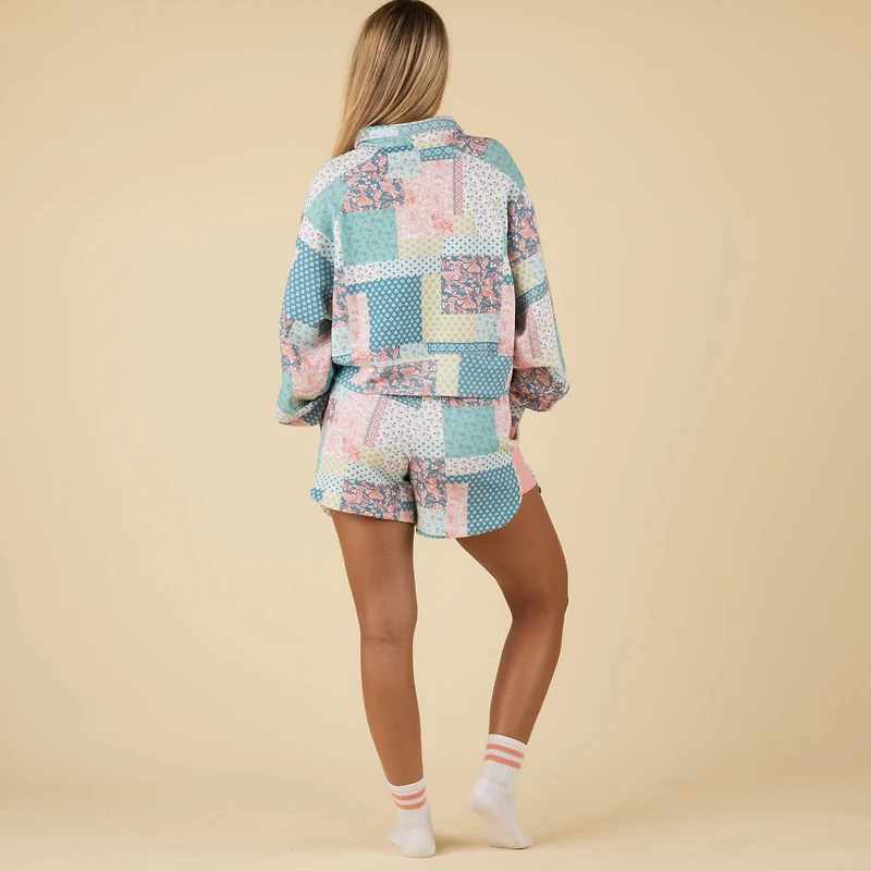 Quilt Patch Luxe Lounge Shorts