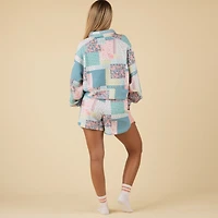 Quilt Patch Luxe Lounge Shorts