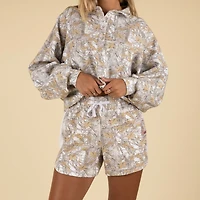 White Camo Luxe Lounge Shorts