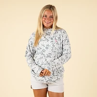 Women's Heather Blend Hooded T-Shirt White Localflage