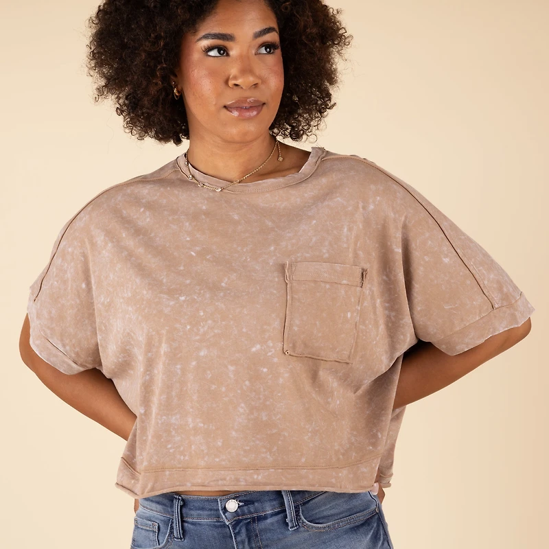 Boxy Pocket Short Sleeve Crop Top