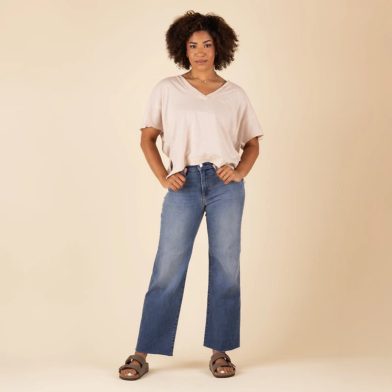 Slim Palazzo Jeans Medium Wash