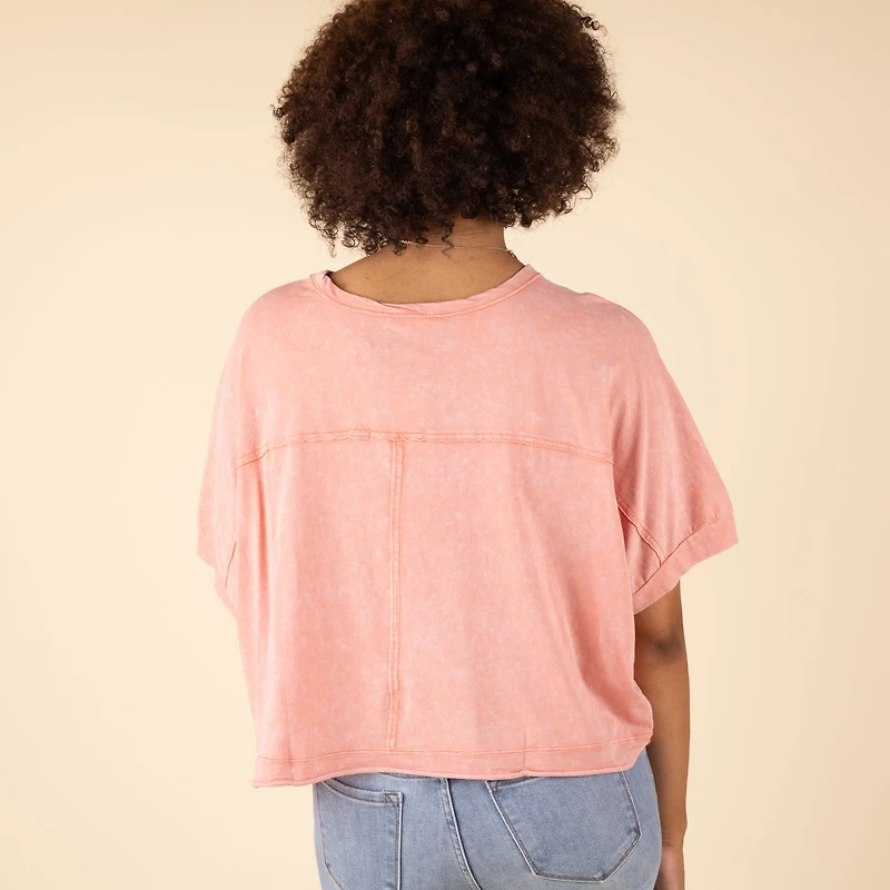 Boxy Pocket Short Sleeve Crop Top