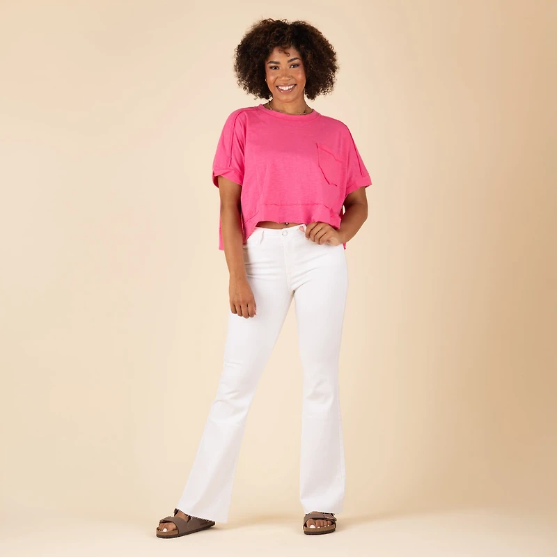 Scissor High Rise Flare White