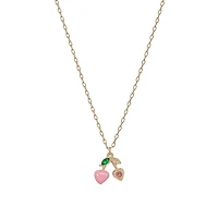 Pink Cherry Gold Necklace
