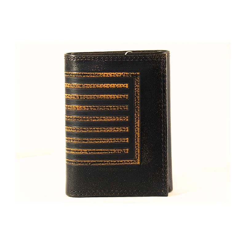 USA Flag Burnished Trifold Wallet