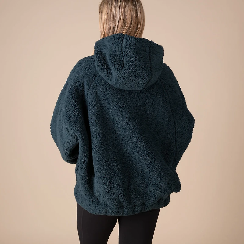 Sherpa Hooded Quarter Zip Pullover